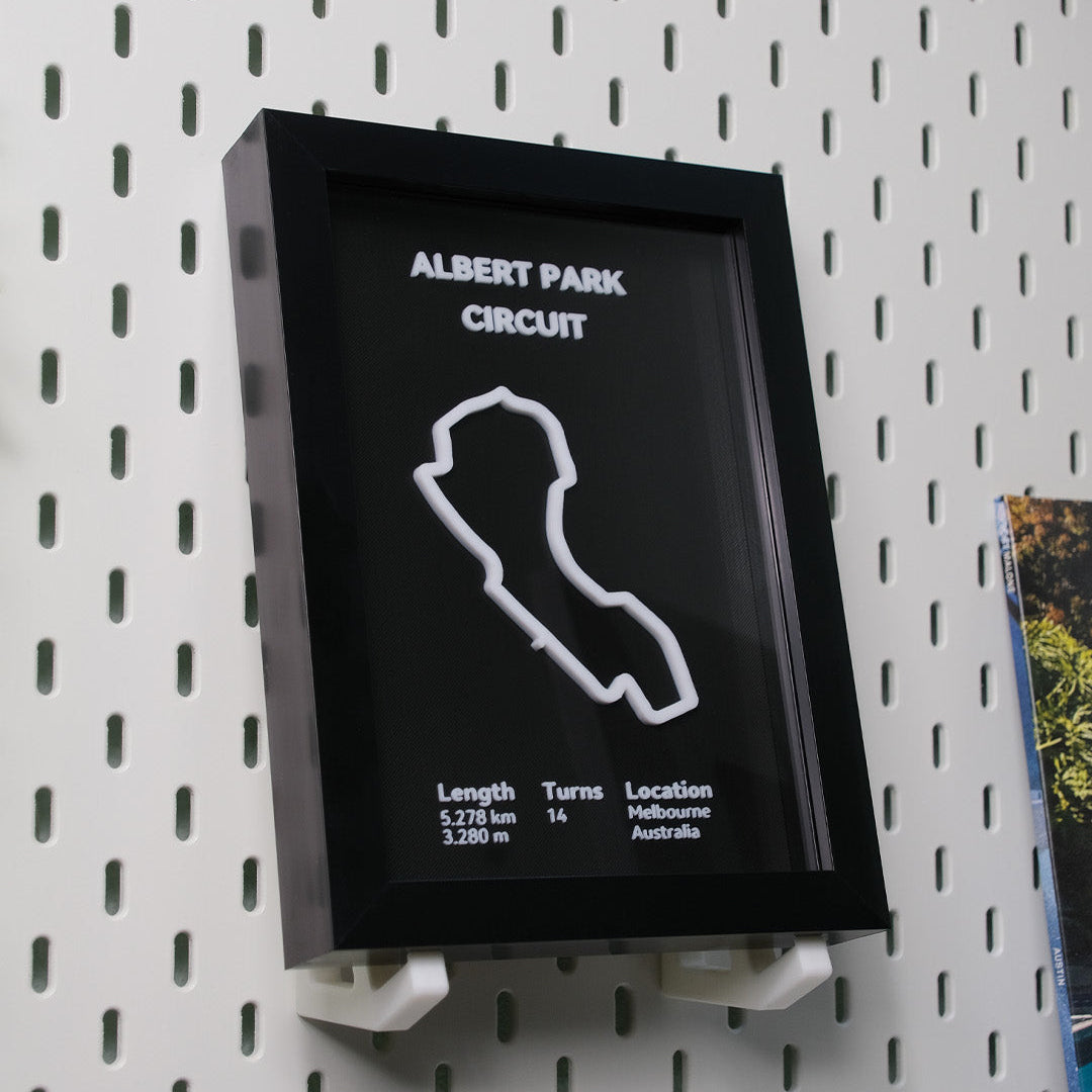 F1 Australia Albert Park Circuit 3D Printed Track Poster Framed