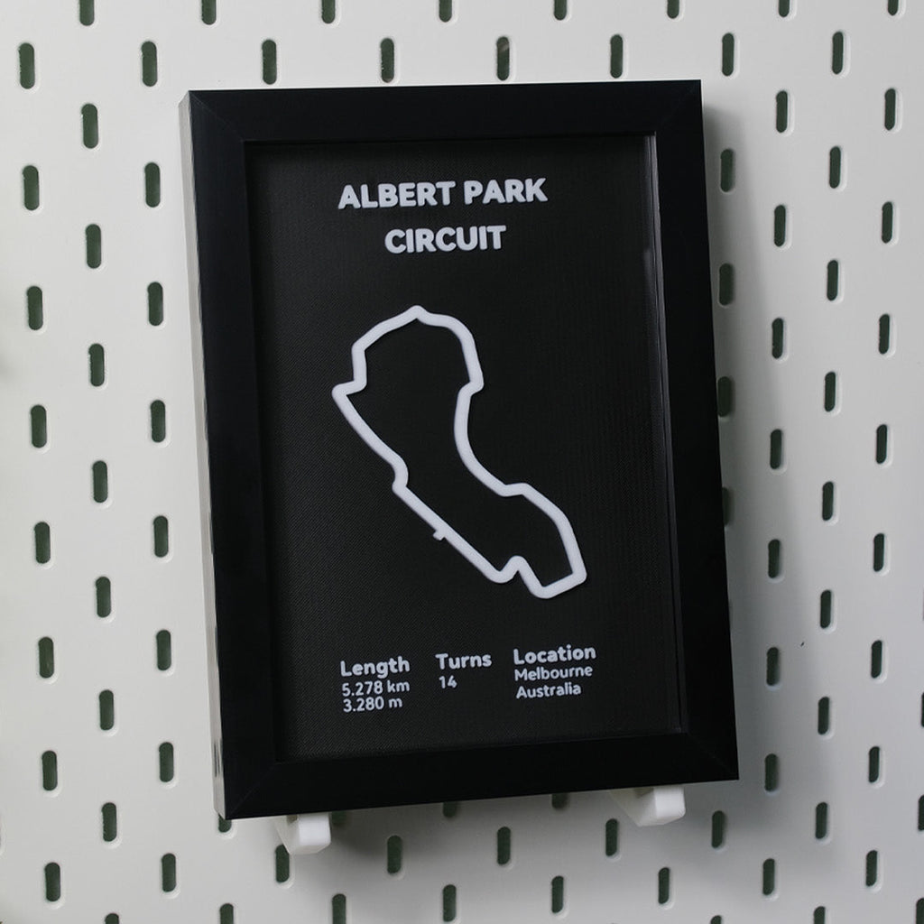F1 Australia Albert Park Circuit 3D Printed Track Poster Framed