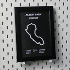 F1 Australia Albert Park Circuit 3D Printed Track Poster Framed