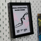 F1 Japan Suzuka Circuit 3D Printed Track Poster Framed Sakura Edition