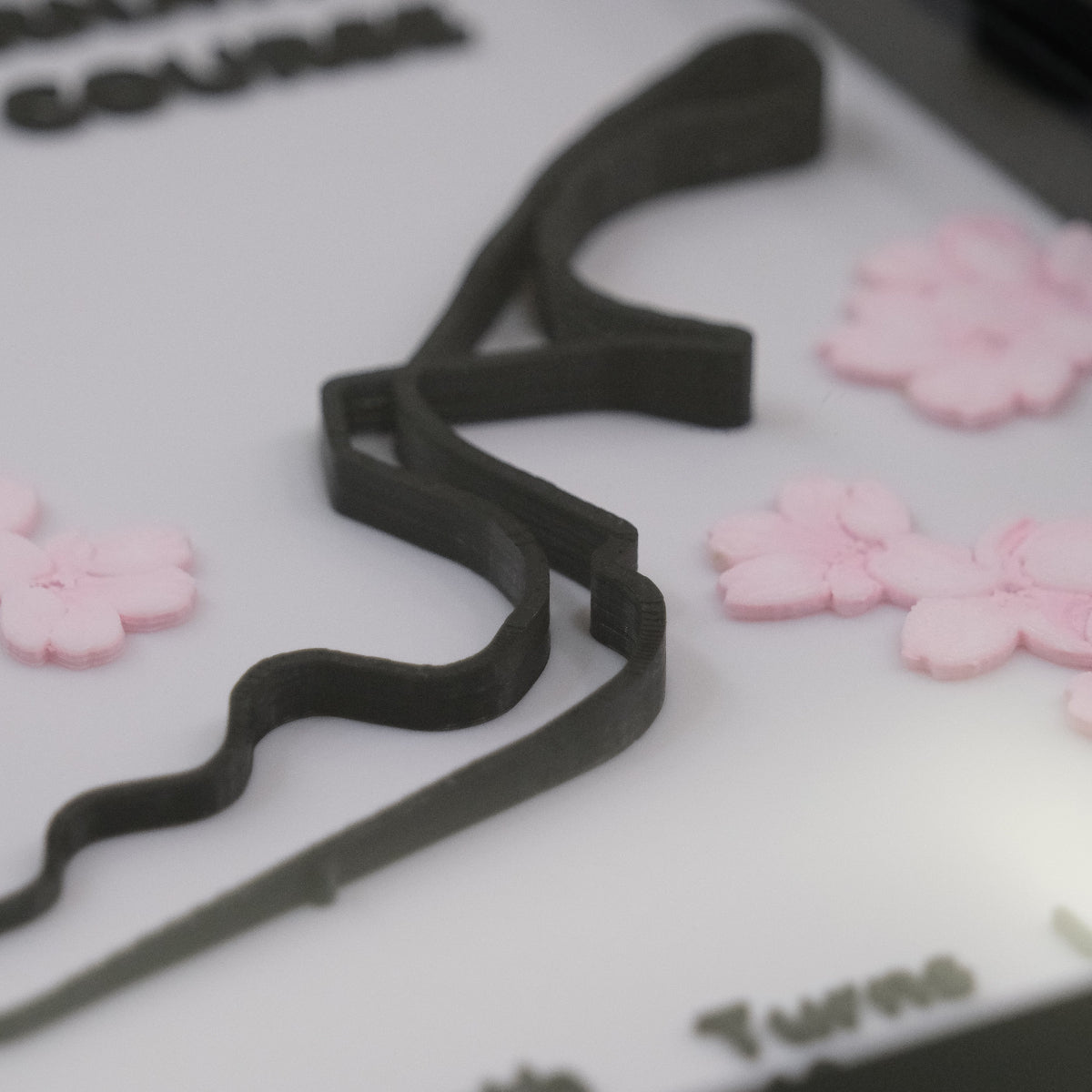 F1 Japan Suzuka Circuit 3D Printed Track Poster Framed Sakura Edition