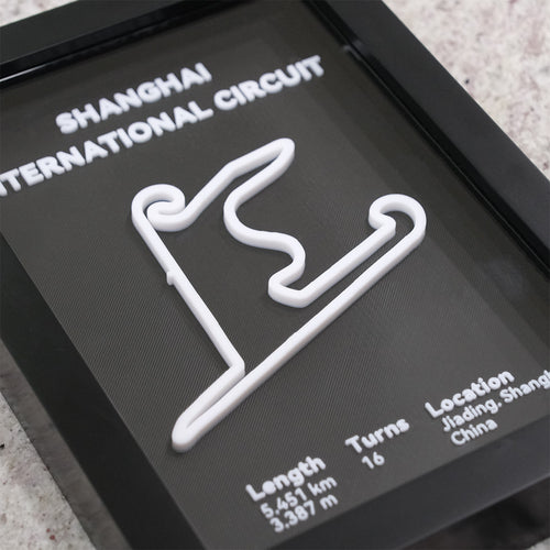 F1 China Shanghai International Circuit 3D Printed Track Poster Framed