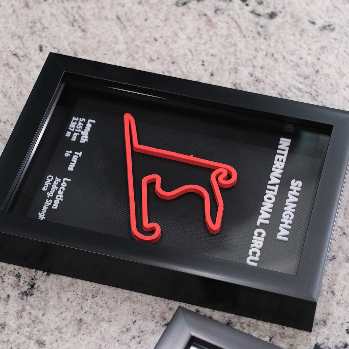 F1 China Shanghai International Circuit 3D Printed Track Poster Framed